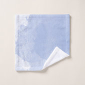 Blauw wit abstracte waterverf splash kust bad handdoek (Wasdoekje)
