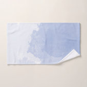 Blauw wit abstracte waterverf splash kust bad handdoek (Handdoek)