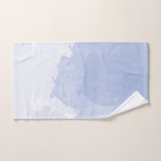 Blauw wit abstracte waterverf splash kust bad handdoek (Handdoek)