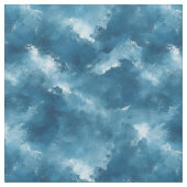 Blauw-wit Abstracte Waterverf Stof (Close Up)