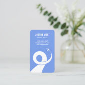 Blauw wit acrobatisch vliegtuig silhouet stunt pil visitekaartje (Staand voorkant)