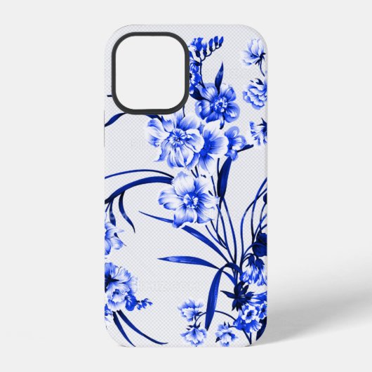 Blauw-wit afbeelding iPhone hoesjes Hoesje (Achterkant)