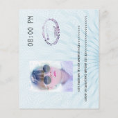 Blauw & Wit Afstudeerpasfoto Paspoort Uitnodiging Flyer (Achterkant)