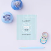 Blauw & Wit Afstudeerpasfoto Paspoort Uitnodiging Flyer (Enkel)