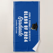 Blauw Wit Afstuderen 2024 Afstuderen Keepsake Strandlaken (Voorkant)