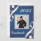 Blauw Wit Afstuderen 2025 Kaart (Voorkant)