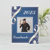 Blauw Wit Afstuderen 2025 Kaart (Staand voorkant)