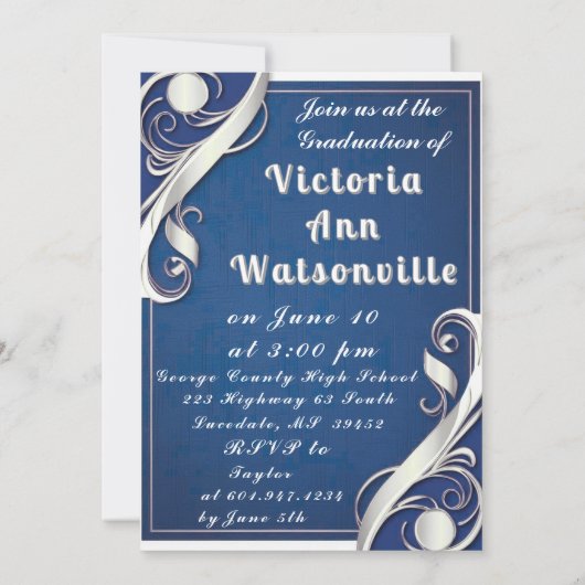 Blauw Wit Afstuderen 2025 Kaart (Achterkant)