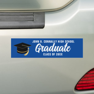 Blauw Wit Afstuderen Custom Afstuderen Bumpersticker