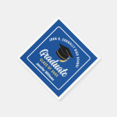 Blauw Wit Afstuderen Custom Graduation Party Servet (Hoek)