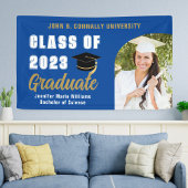 Blauw Wit Afstuderen Foto 2025 Afstudeerfeest Spandoek