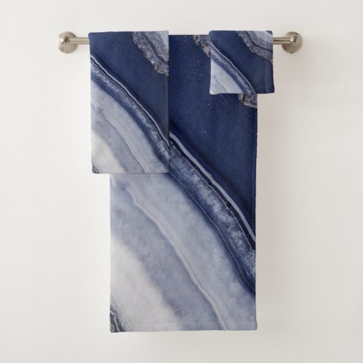 Blauw Wit Agaat Marmer Bad Handdoek (Insitu)