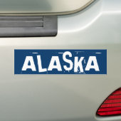 Blauw-wit Alaska Typografie Bumpersticker (Op auto)