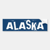 Blauw-wit Alaska Typografie Bumpersticker (Voorkant)