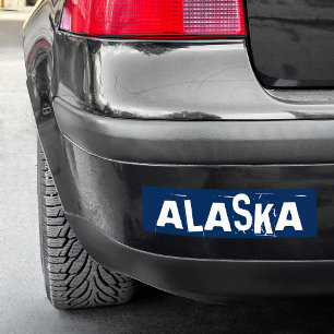 Blauw-wit Alaska Typografie Bumpersticker