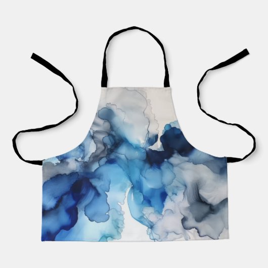 Blauw & Wit Alcoholinkt Schort (Voorkant)