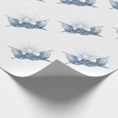 Blauw & Wit  Amerikaanse Vlaggen w/Shining Star Cadeaupapier (Hoek)