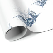 Blauw & Wit  Amerikaanse Vlaggen w/Shining Star Cadeaupapier (Rol Hoek)