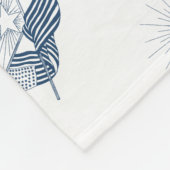 Blauw & Wit  Amerikaanse Vlaggen w/Shining Star Fleece Deken (Hoek)