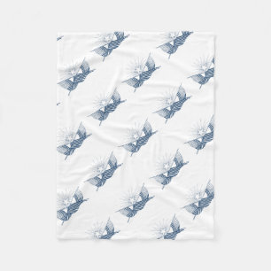 Blauw & Wit  Amerikaanse Vlaggen w/Shining Star Fleece Deken