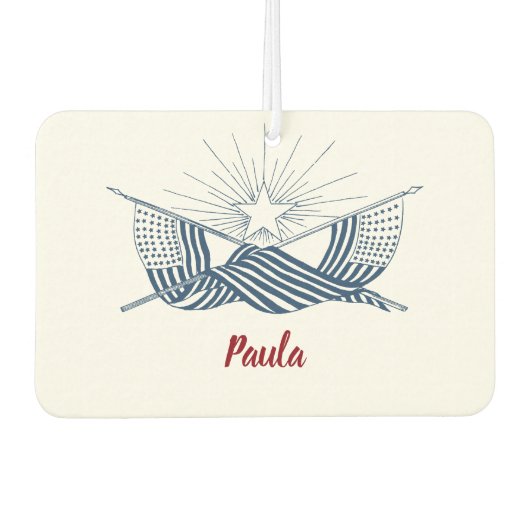 Blauw & Wit  Amerikaanse Vlaggen w/Shining Star Luchtverfrisser (Voorkant)