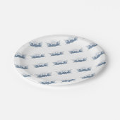 Blauw & Wit  Amerikaanse Vlaggen w/Shining Star Papieren Bordje (Gekanteld)