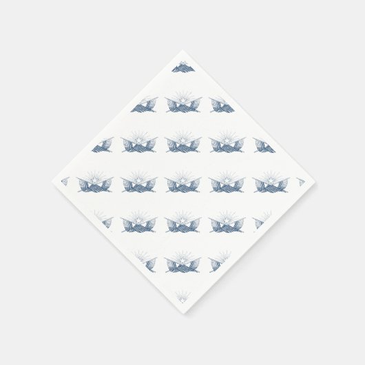 Blauw & Wit Amerikaanse Vlaggen w/Shining Star Servet (Hoek)