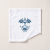 Blauw-wit anker van een zeilboot bad handdoek (Wasdoekje)