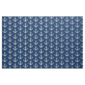 Blauw-wit ankersymbool met patroon stof (Yard (91,4 cm))