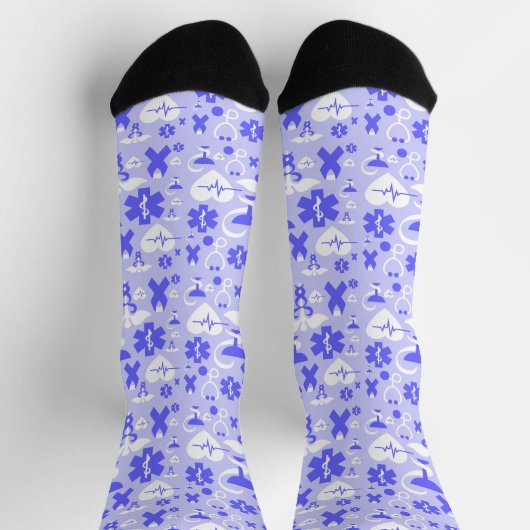 Blauw wit apotheek element patroon sokken (Top)