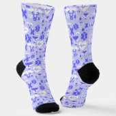 Blauw wit apotheek element patroon sokken (Gebogen)