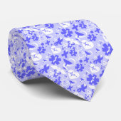 Blauw wit apotheek element patroon stropdas (Opgerold)