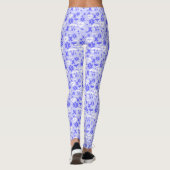 Blauw-wit apotheekelement patroon leggings (Achterkant)