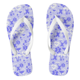 Blauw-wit apotheekelement patroon teenslippers