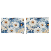 Blauw & Wit Aquarel Madeliefje