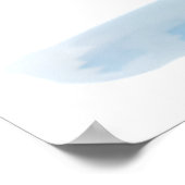 Blauw & Wit Aquarel Paraplu - Ocean Nursery Poster (Hoek)