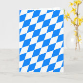 Blauw & Wit Argylepatroon Kaart (Gele Bloem)