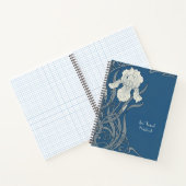 Blauw & Wit Art Nouveau Iris Notitieboek (Binnen)