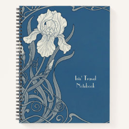 Blauw & Wit Art Nouveau Iris Notitieboek