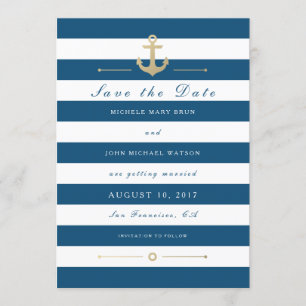 Blauw wit, automatisch opslaan Datum platte fotoka Save The Date