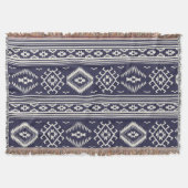 Blauw wit Aztec patroon gooien deken (Voorkant)