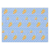 Blauw & Wit Azulejo Tegels met Sinaasappels Tafelkleed (Voorkant (Horizontaal))