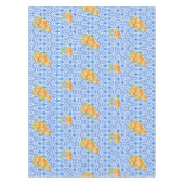 Blauw & Wit Azulejo Tegels met Sinaasappels Tafelkleed (Voorkant)