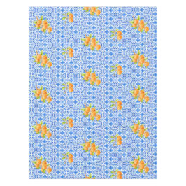 Blauw & Wit Azulejo Tegels met Sinaasappels Tafelkleed