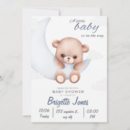Blauw-wit Baby shower Kaart