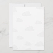 Blauw-wit Baby shower Kaart (Achterkant)