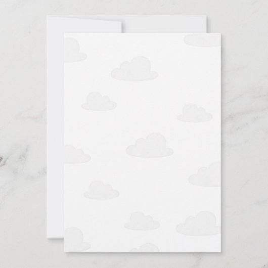 Blauw-wit Baby shower Kaart (Achterkant)