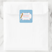Blauw/wit Baby shower kookplaat Vierkante Sticker (Tas)