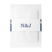 Blauw & Wit Baby's Adem Floral Elegant Huwelijk Uitnodigingen Wikkel (Voorkant Voorbeeld)