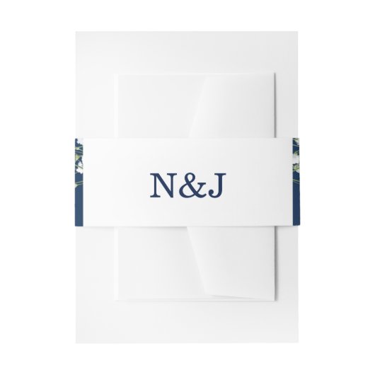 Blauw & Wit Baby's Adem Floral Elegant Huwelijk Uitnodigingen Wikkel (Voorkant Voorbeeld)